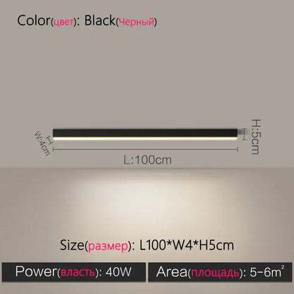 Modern minimalist linear led ceiling lamp for living room