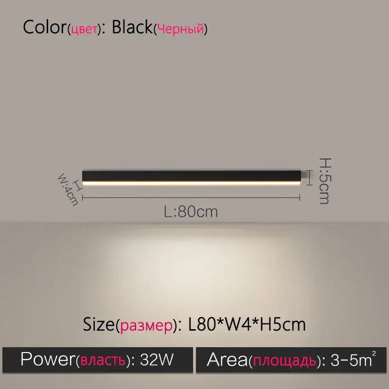 Modern minimalist linear led ceiling lamp for living room