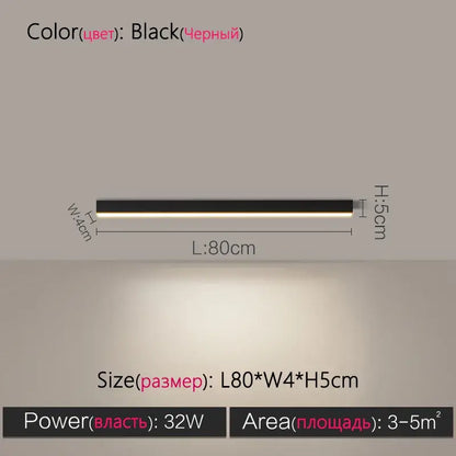 Modern minimalist linear led ceiling lamp for living room