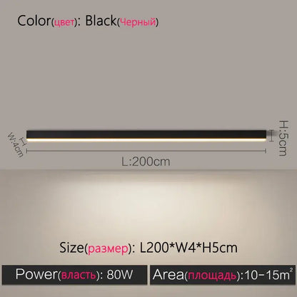 Modern minimalist linear led ceiling lamp for living room