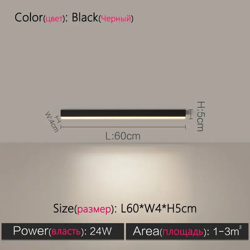 Modern minimalist linear led ceiling lamp for living room