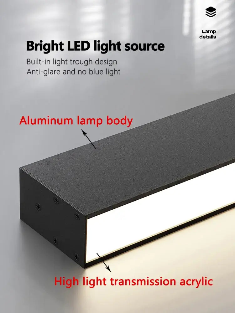 Modern minimalist linear led ceiling lamp for living room