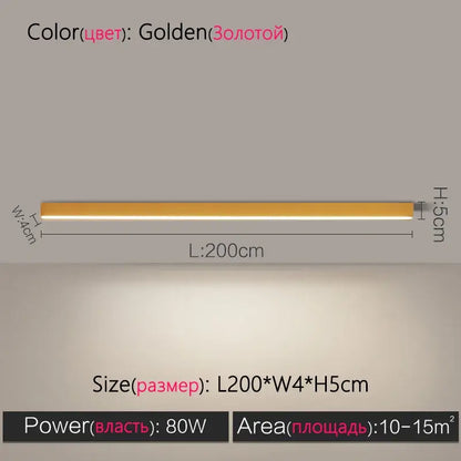 Modern minimalist linear led ceiling lamp for living room