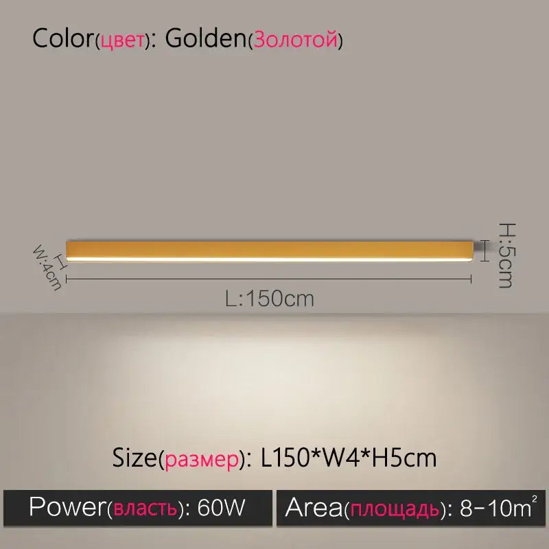 Modern minimalist linear led ceiling lamp for living room