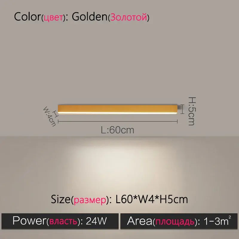 Modern minimalist linear led ceiling lamp for living room