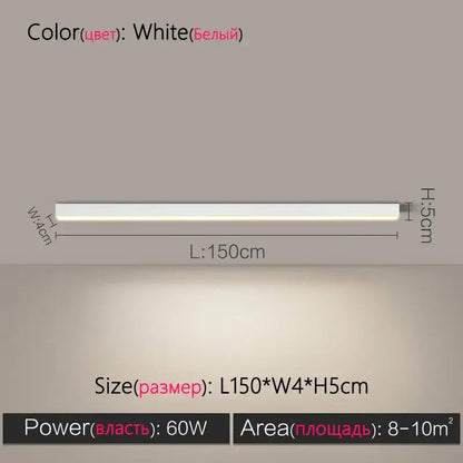 Modern minimalist linear led ceiling lamp for living room