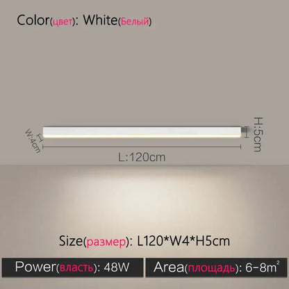 Modern minimalist linear led ceiling lamp for living room