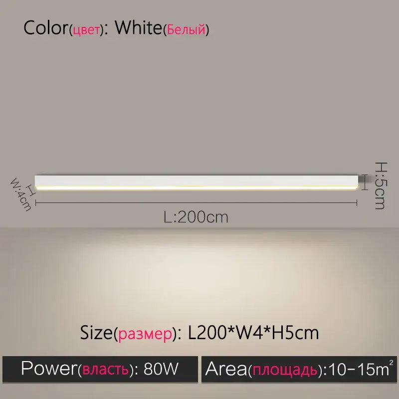 Modern minimalist linear led ceiling lamp for living room
