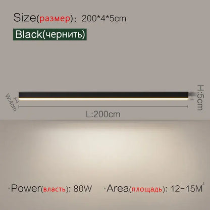 Modern minimalist linear led ceiling light for living room