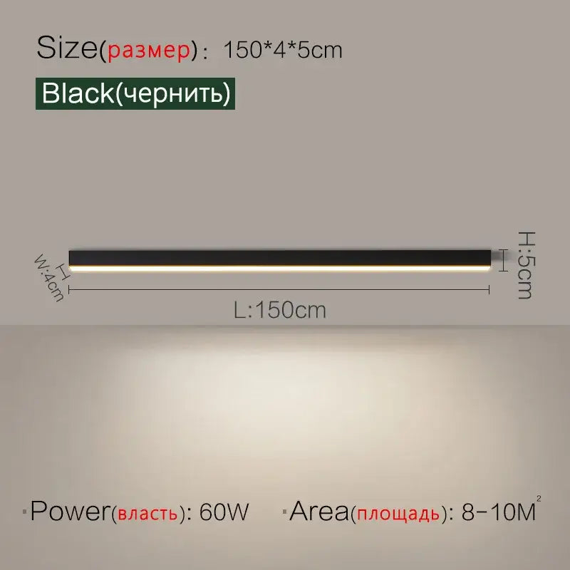 Modern minimalist linear led ceiling light for living room