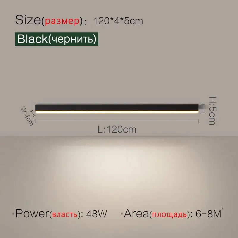 Modern minimalist linear led ceiling light for living room