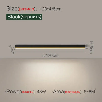 Modern minimalist linear led ceiling light for living room