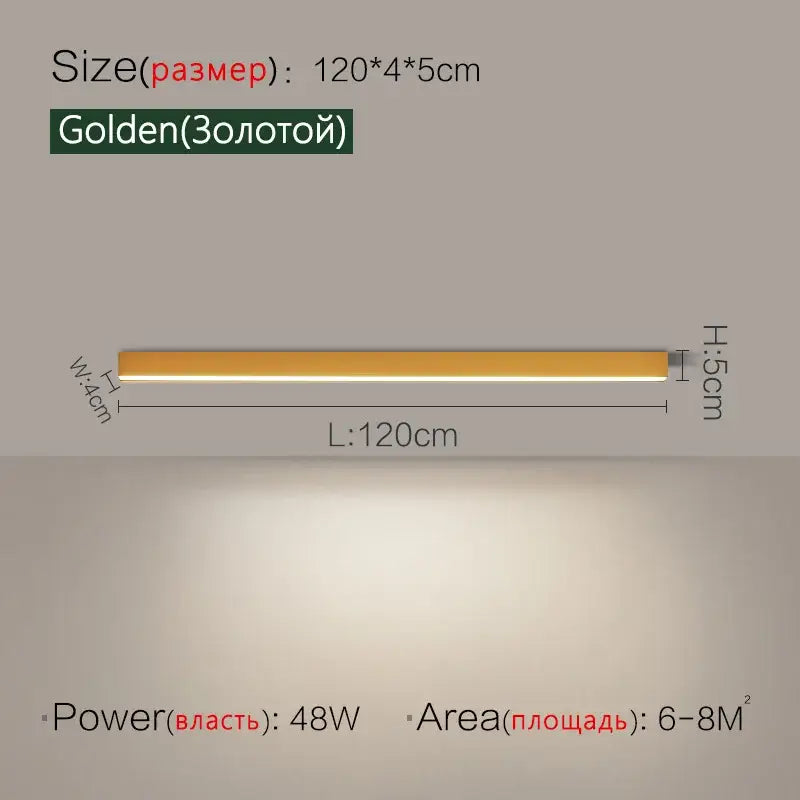 Modern minimalist linear led ceiling light for living room