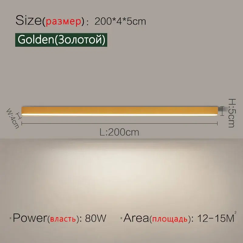 Modern minimalist linear led ceiling light for living room