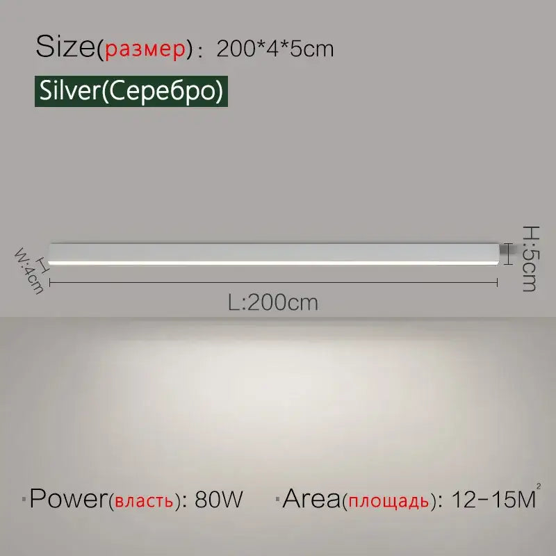 Modern minimalist linear led ceiling light for living room