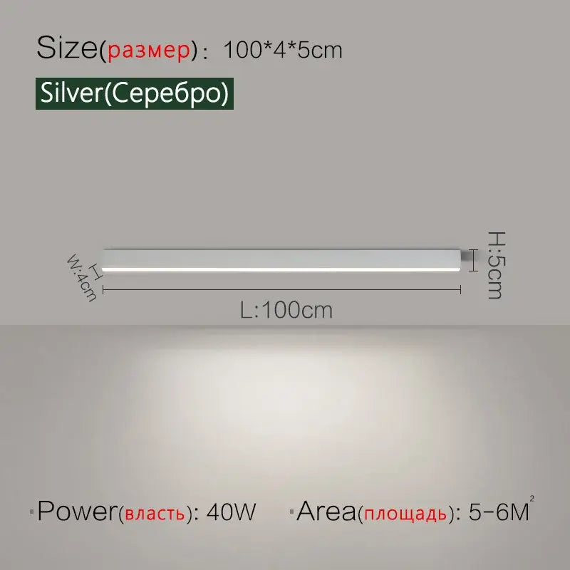Modern minimalist linear led ceiling light for living room
