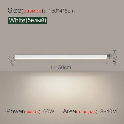 Modern minimalist linear led ceiling light for living room