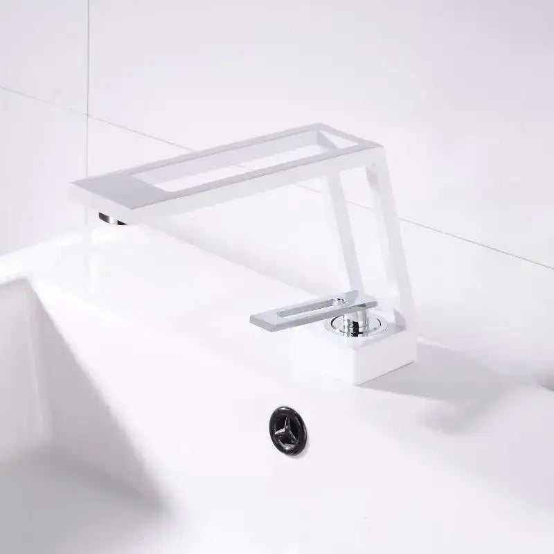Modern minimalist matte black brass basin faucet bathroom mixer