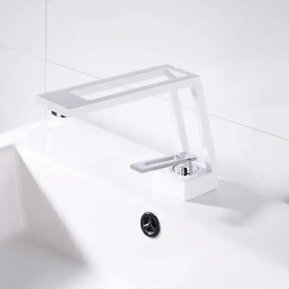 Modern minimalist matte black brass basin faucet bathroom mixer