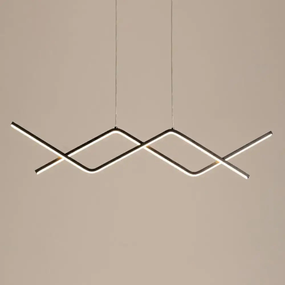 Modern minimalist metal line art hanging light dining room