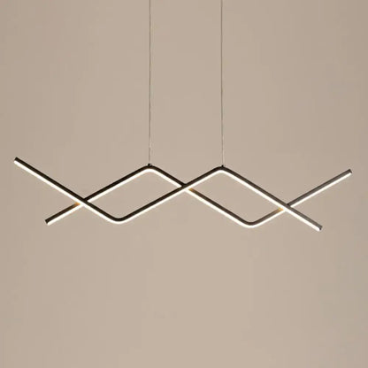 Modern minimalist metal line art hanging light dining room