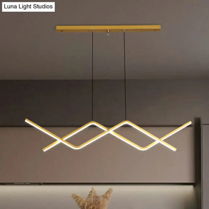 Modern minimalist metal line art hanging light dining room