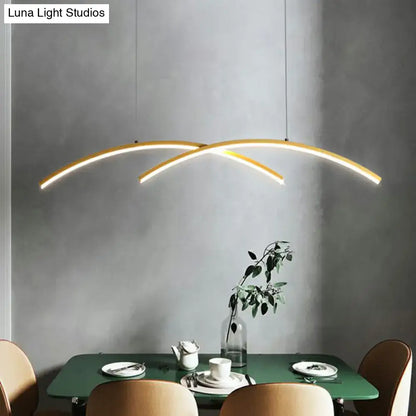 Modern minimalist metal line art hanging light dining room