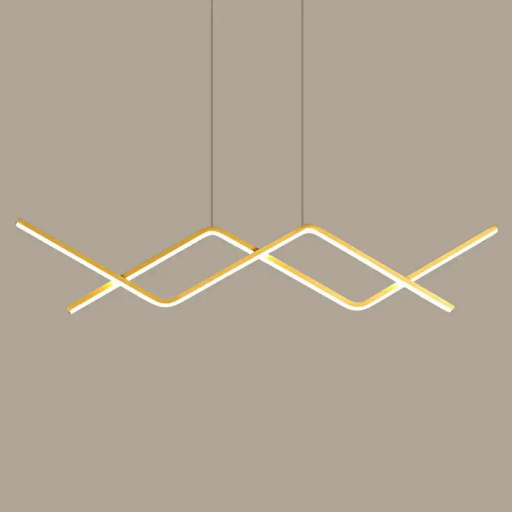 Modern minimalist metal line art hanging light dining room