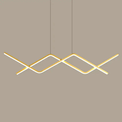 Modern minimalist metal line art hanging light dining room