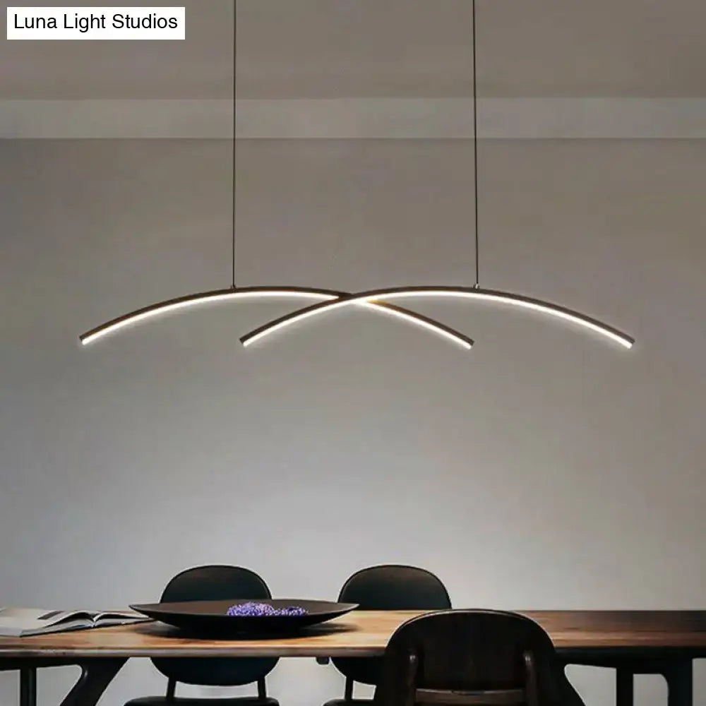Modern minimalist metal line art hanging light dining room