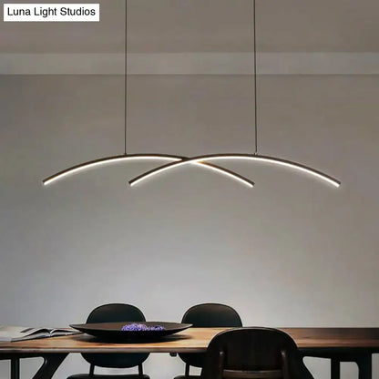 Modern minimalist metal line art hanging light dining room