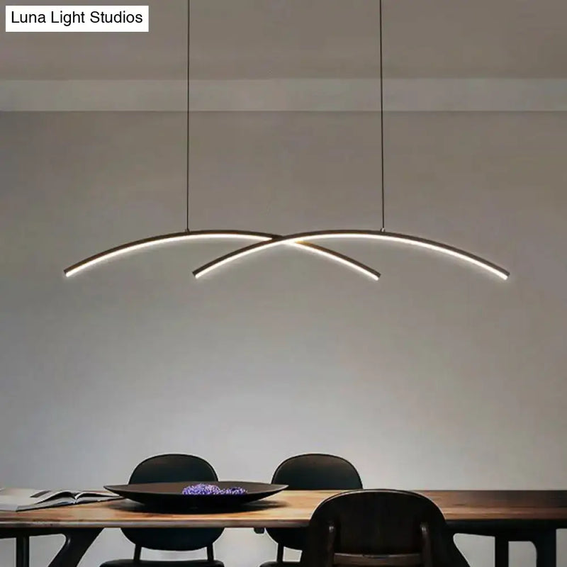 Modern minimalist metal line art hanging light dining room