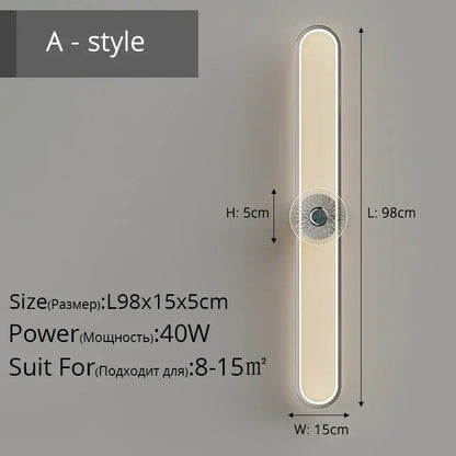 Modern minimalist silver led strip wall light for living room