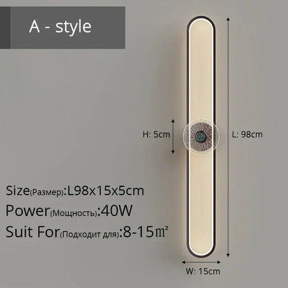 Modern minimalist silver led strip wall light for living room