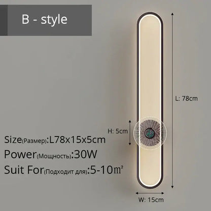 Modern minimalist silver led strip wall light for living room