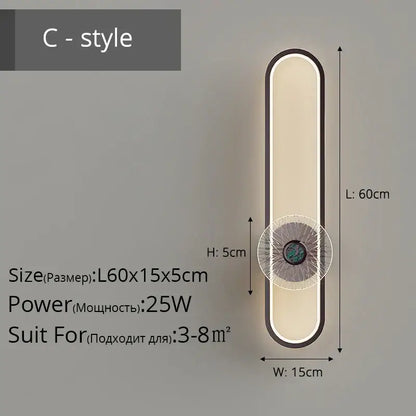 Modern minimalist silver led strip wall light for living room