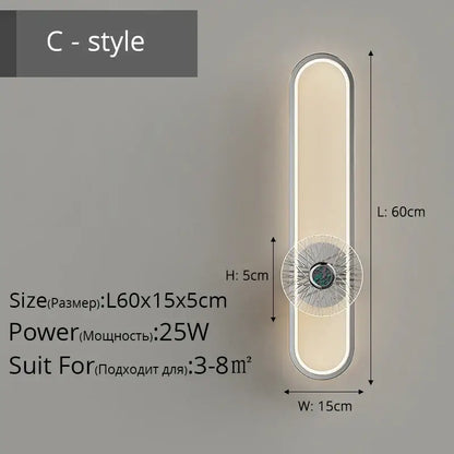 Modern minimalist silver led strip wall light for living room