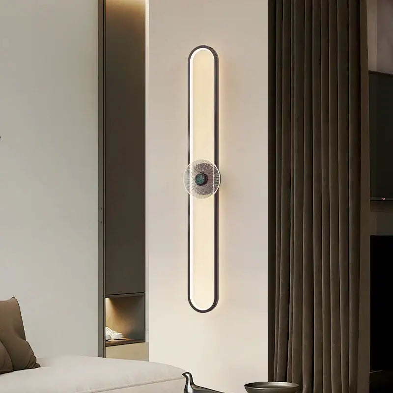Modern minimalist silver led strip wall light for living room