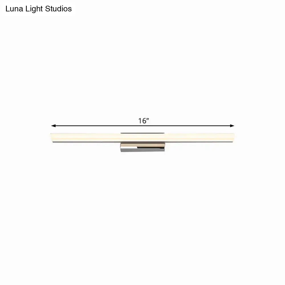 Modern minimalist silver led vanity lamp bathroom wall sconce