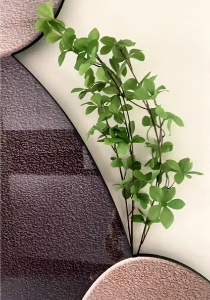 Modern minimalist textured stone green plant mural wall lamp living room