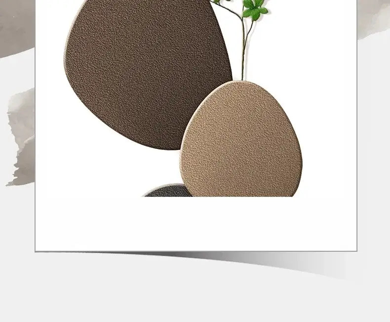 Modern minimalist textured stone green plant mural wall lamp living room