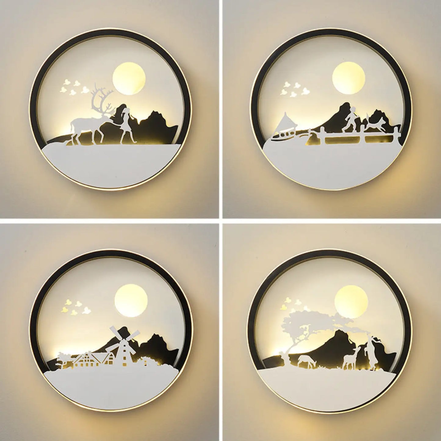 Modern Minimalist Wall Art Lamp for Bedroom and Background Decor