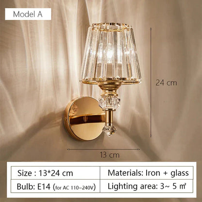 DecorBites™ Modern Minimalist Wall Lamp with Glass Shade for Bedside Lighting Living Room Lighting