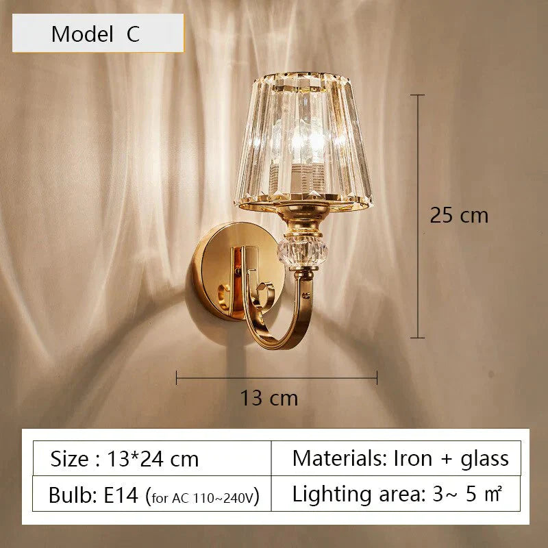 DecorBites™ Modern Minimalist Wall Lamp with Glass Shade for Bedside Lighting Living Room Lighting