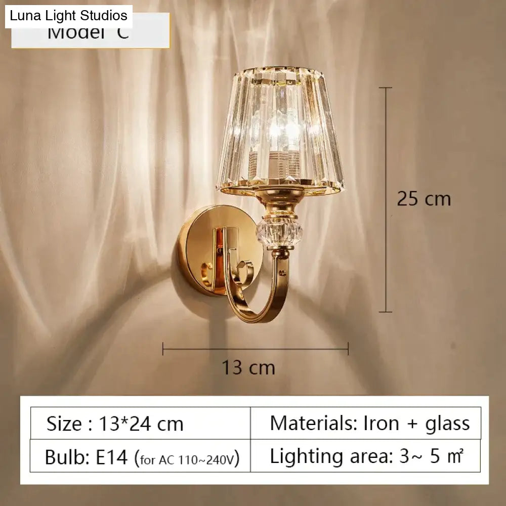DecorBites™ Modern Minimalist Wall Lamp with Glass Shade for Bedside Lighting Living Room Lighting
