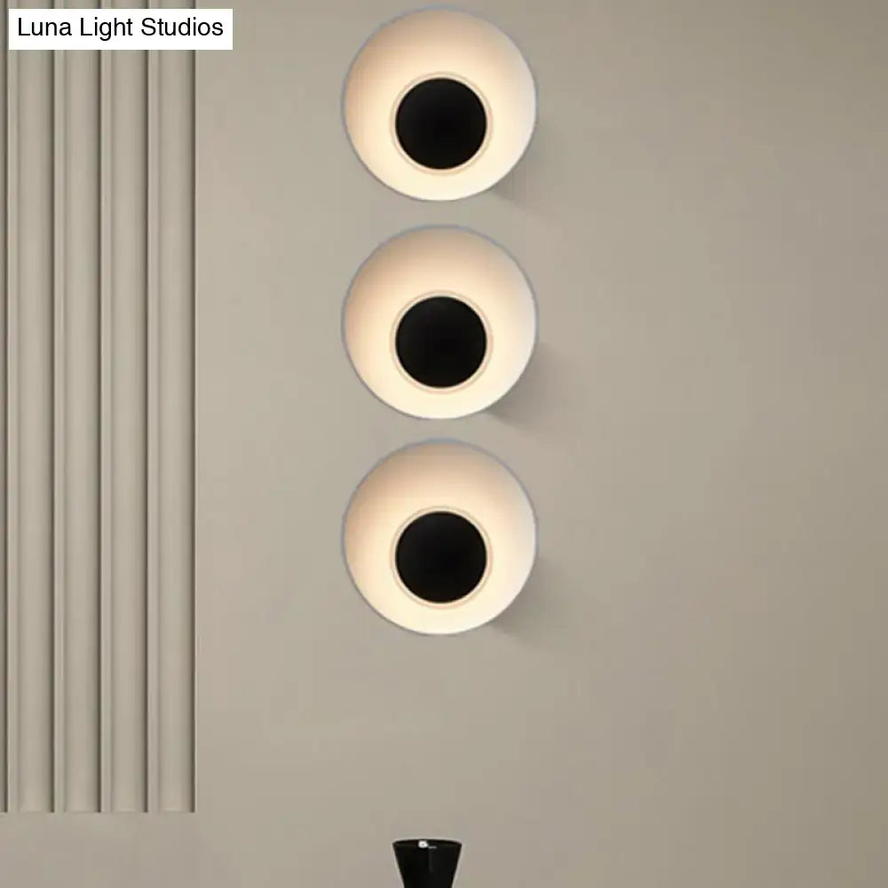 Modern minimalist white & black led wall lamp living room sconce