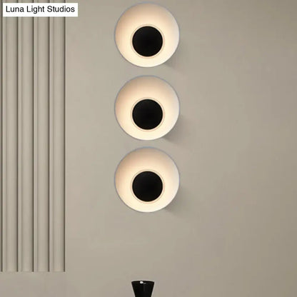 Modern minimalist white & black led wall lamp living room sconce