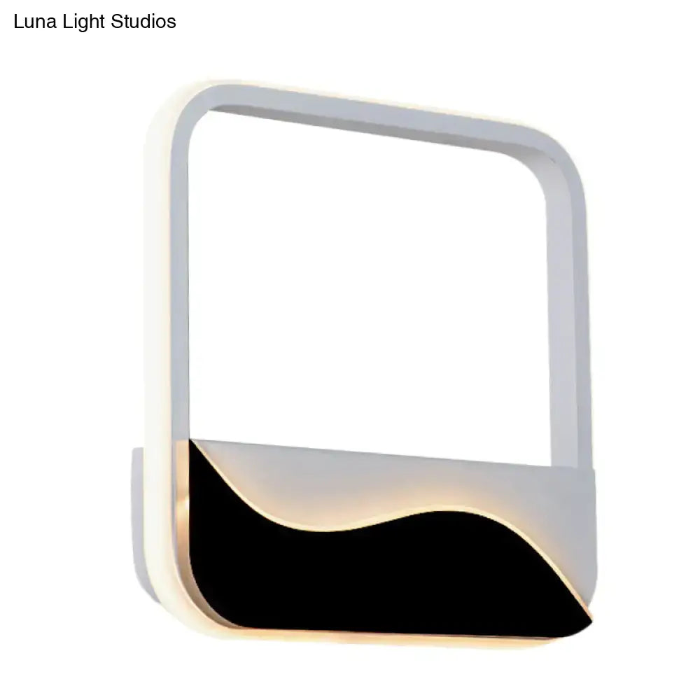 Modern minimalist white & black led wall mount sconce bedroom light