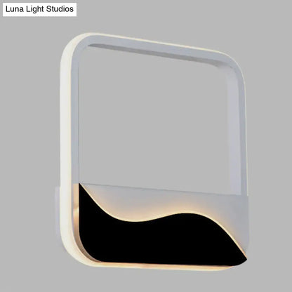 Modern minimalist white & black led wall mount sconce bedroom light