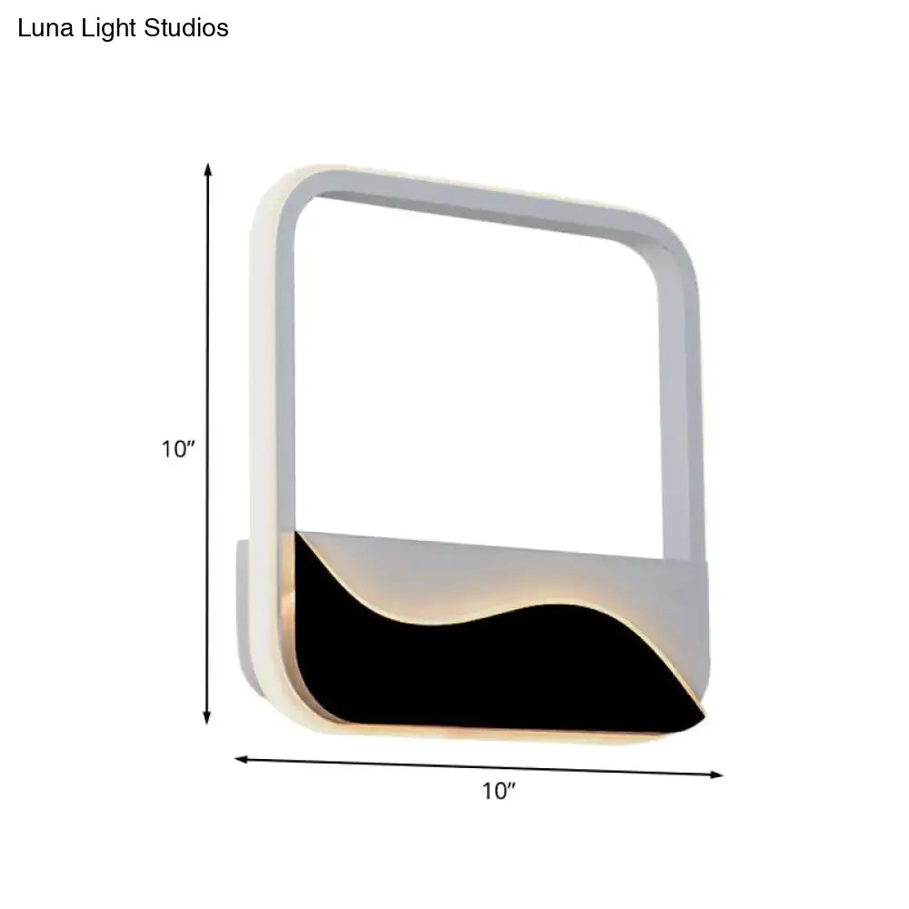 Modern minimalist white & black led wall mount sconce bedroom light